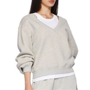 Agolde V-Neck Balloon Sleeve Sweatshirt Grey size Large Loungewear Minimalist
